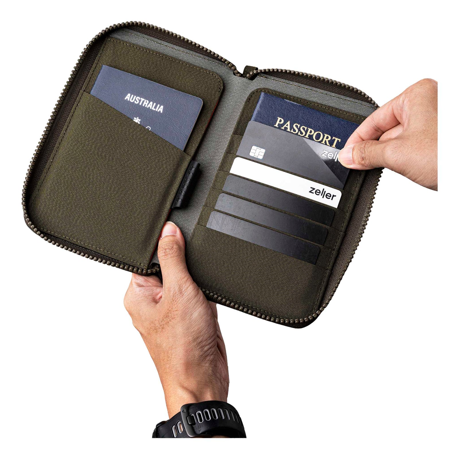 Zip Passport Wallet Alpaka AD010860522 Wallets One Size / Army Green | Axogrid 300D