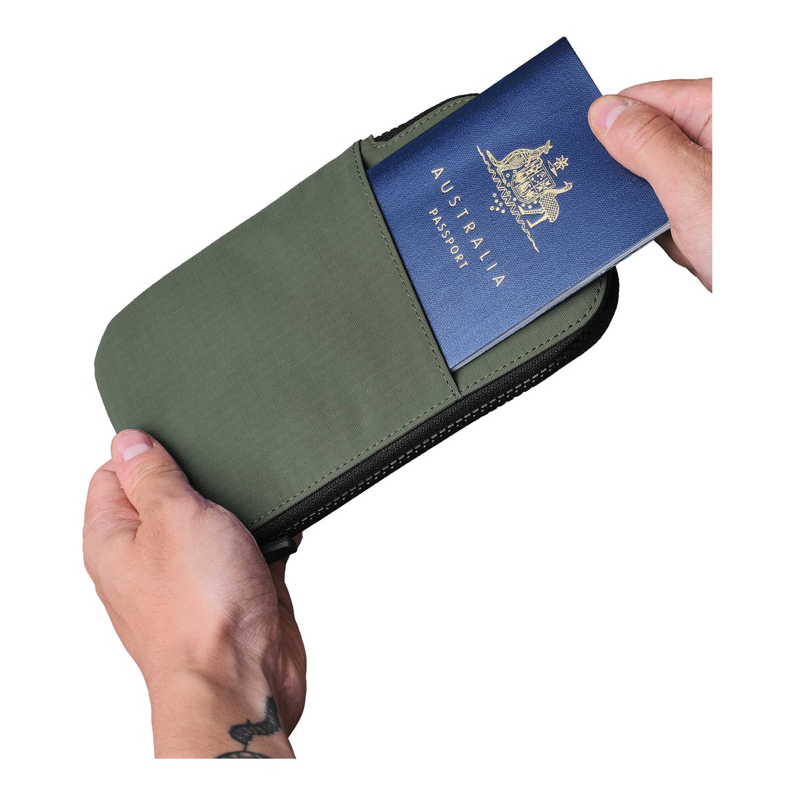 Zip Travel Wallet Alpaka AD010590518 Wallets One Size / Green | Axoflux 210D