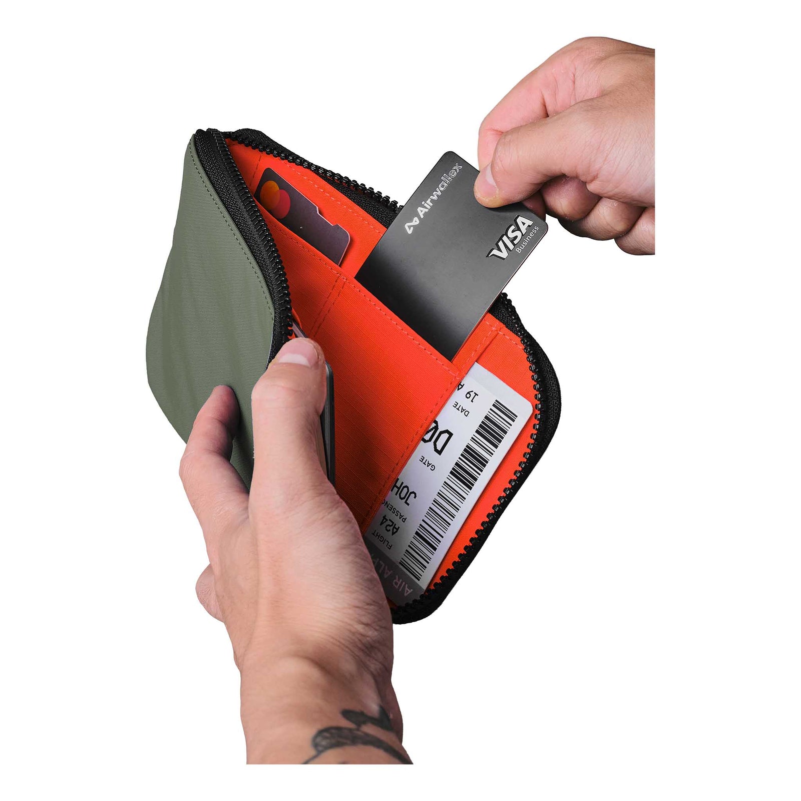 Zip Travel Wallet Alpaka AD010590518 Wallets One Size / Green | Axoflux 210D