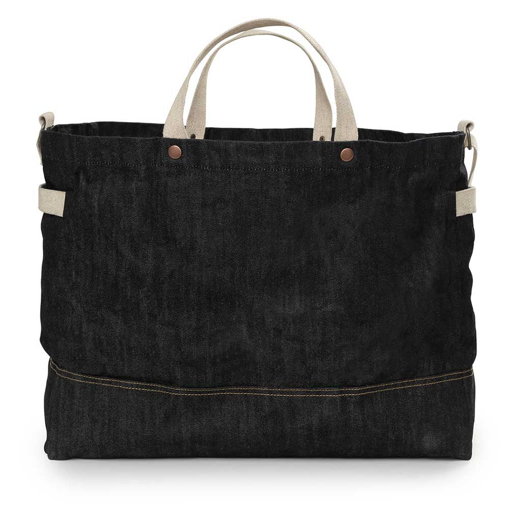 Neelum Firewood Carrier Tote | Waxed Denim Barebones Living STC-730 Tote Bags 40L / Denim