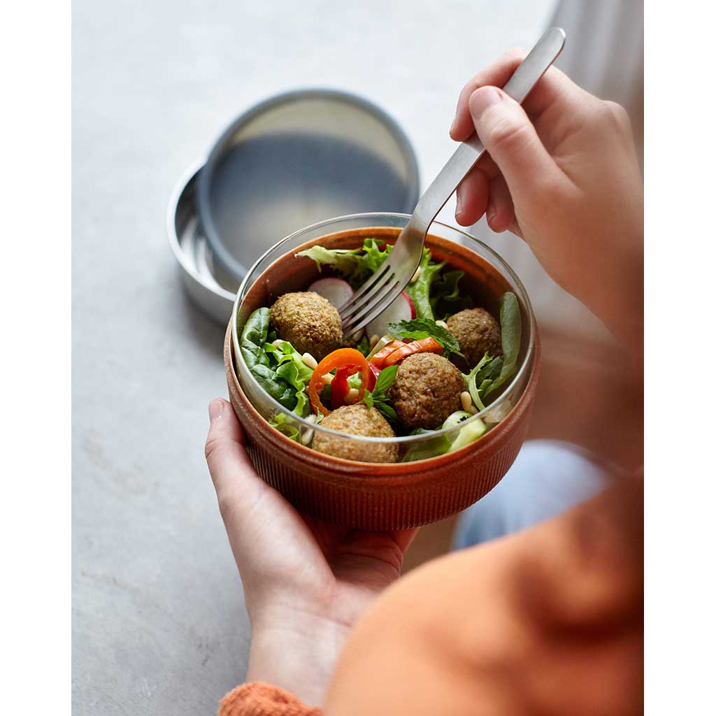 Glass Lunch Bowl Black+Blum GR-LB-L014 Food Containers 750ml / Almond