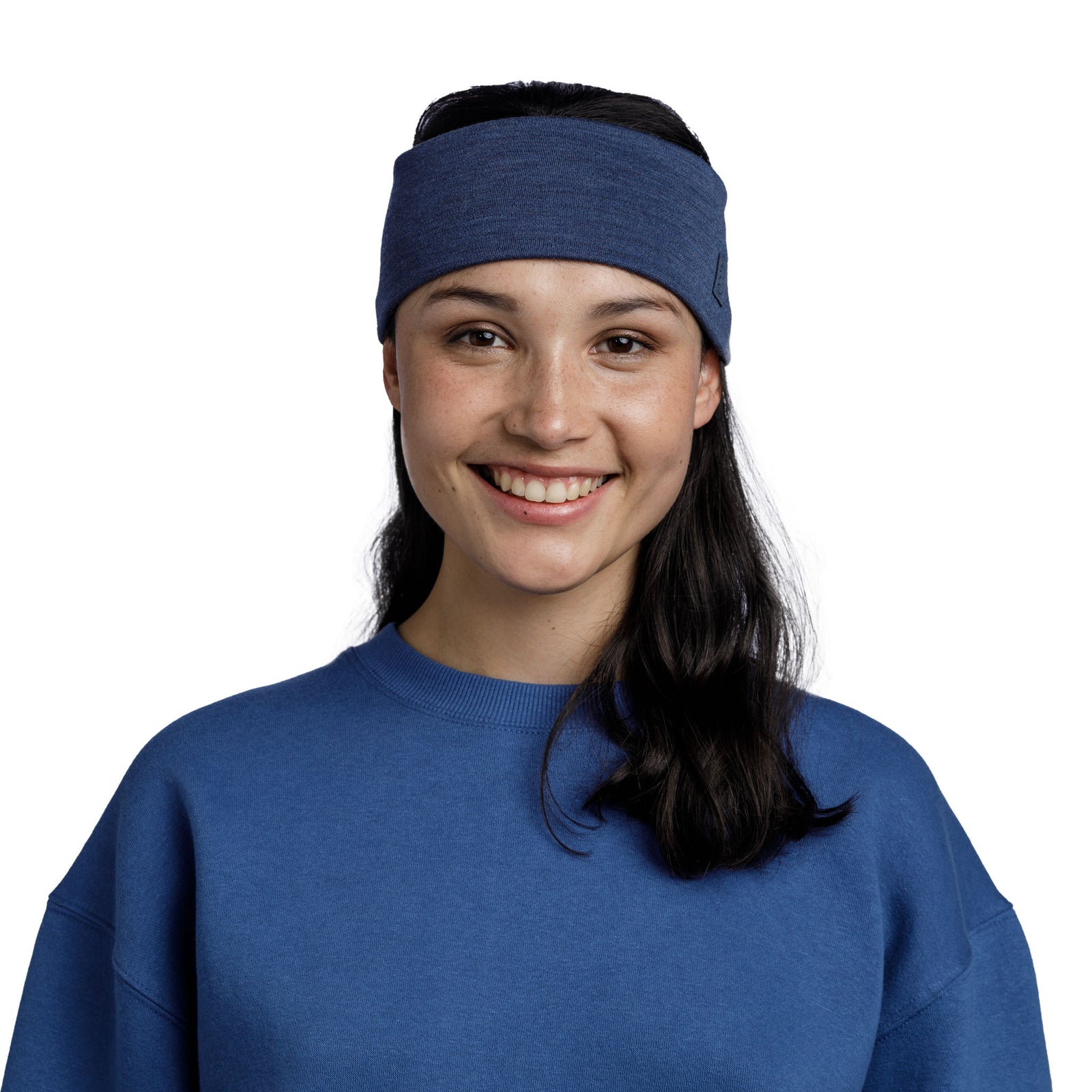 Merino Wide Headband BUFF 129441.779 Earmuffs One Size / Night Blue