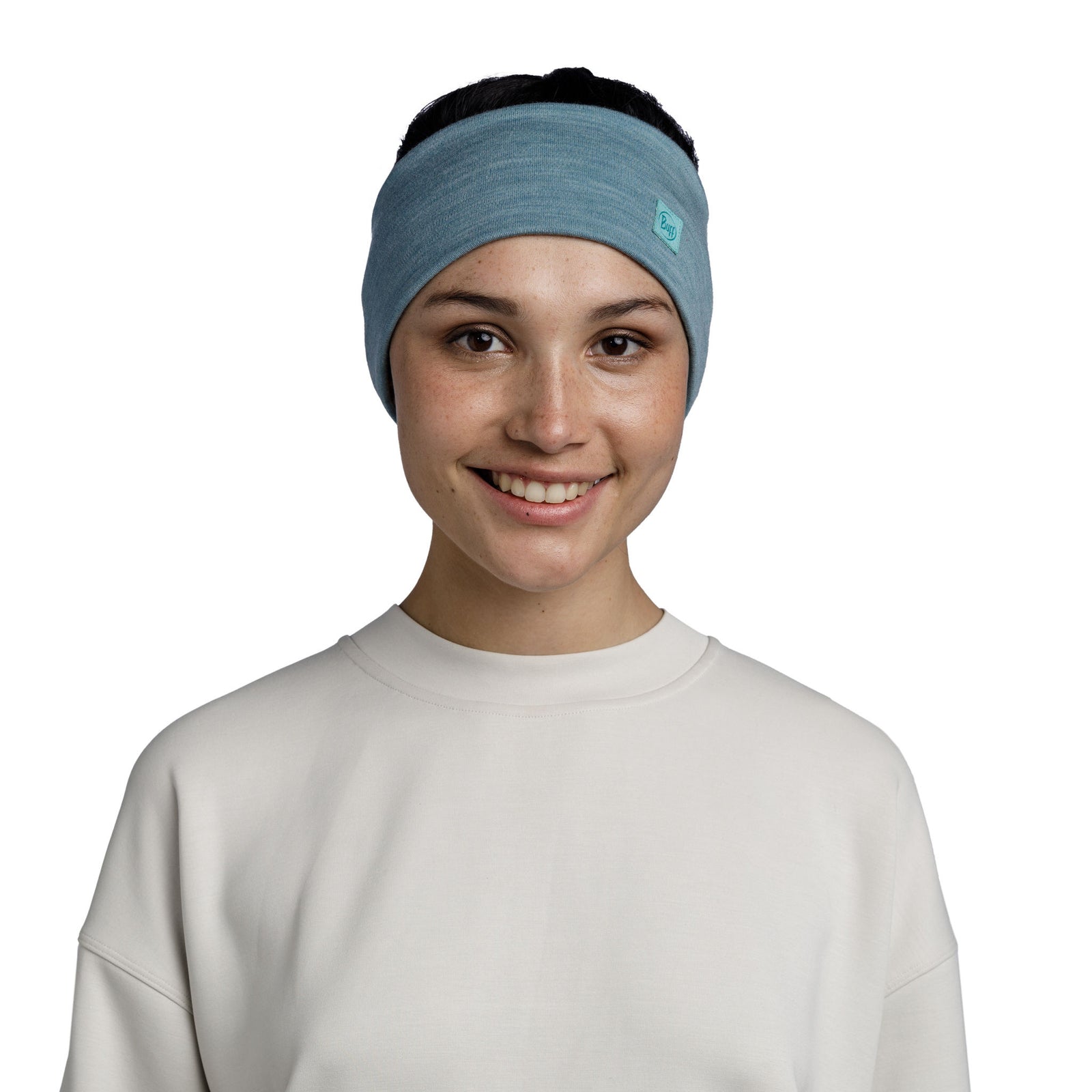 Merino Wide Headband BUFF 129441.722 Earmuffs One Size / Pool