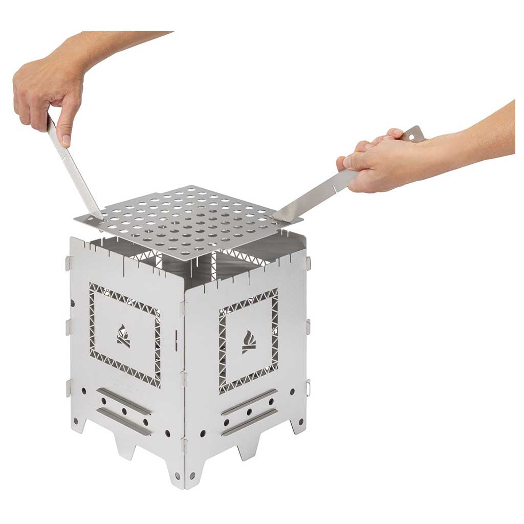 Bushbox XXL Campfire Trivets | Set of Two Bushcraft Essentials BCE-064 Firepit Accessories One Size / Stainless