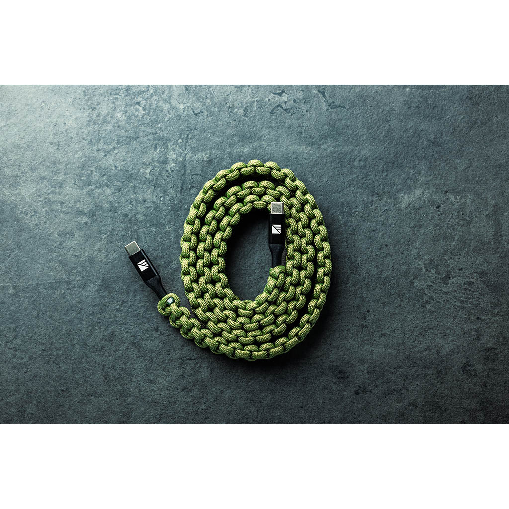 USB-C to C Paracord Cable Dark Energy IND-CCC03GRGR USB Cables One Size / Green