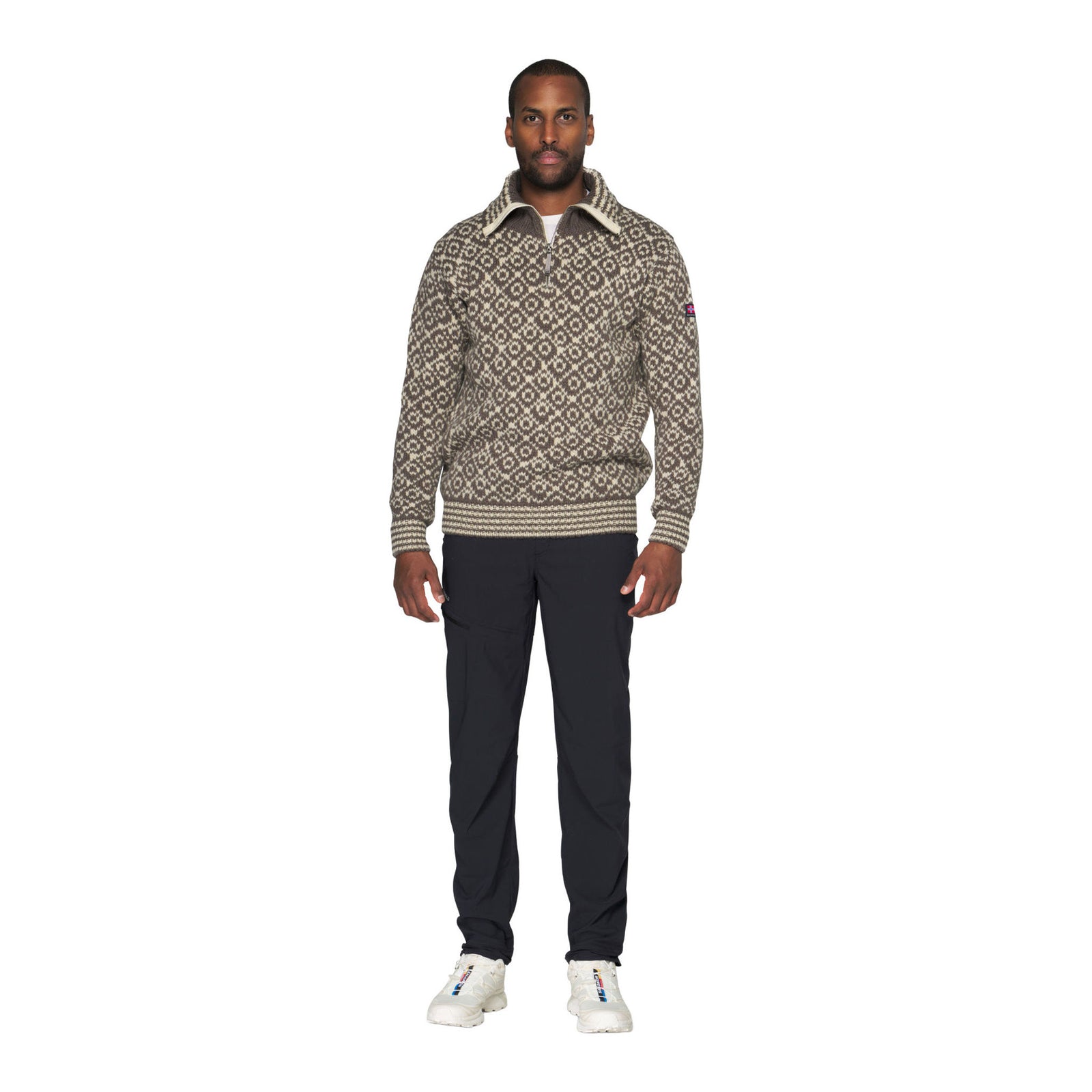 Svalbard Wool Zip Neck Devold Unisex Knitted Jumpers