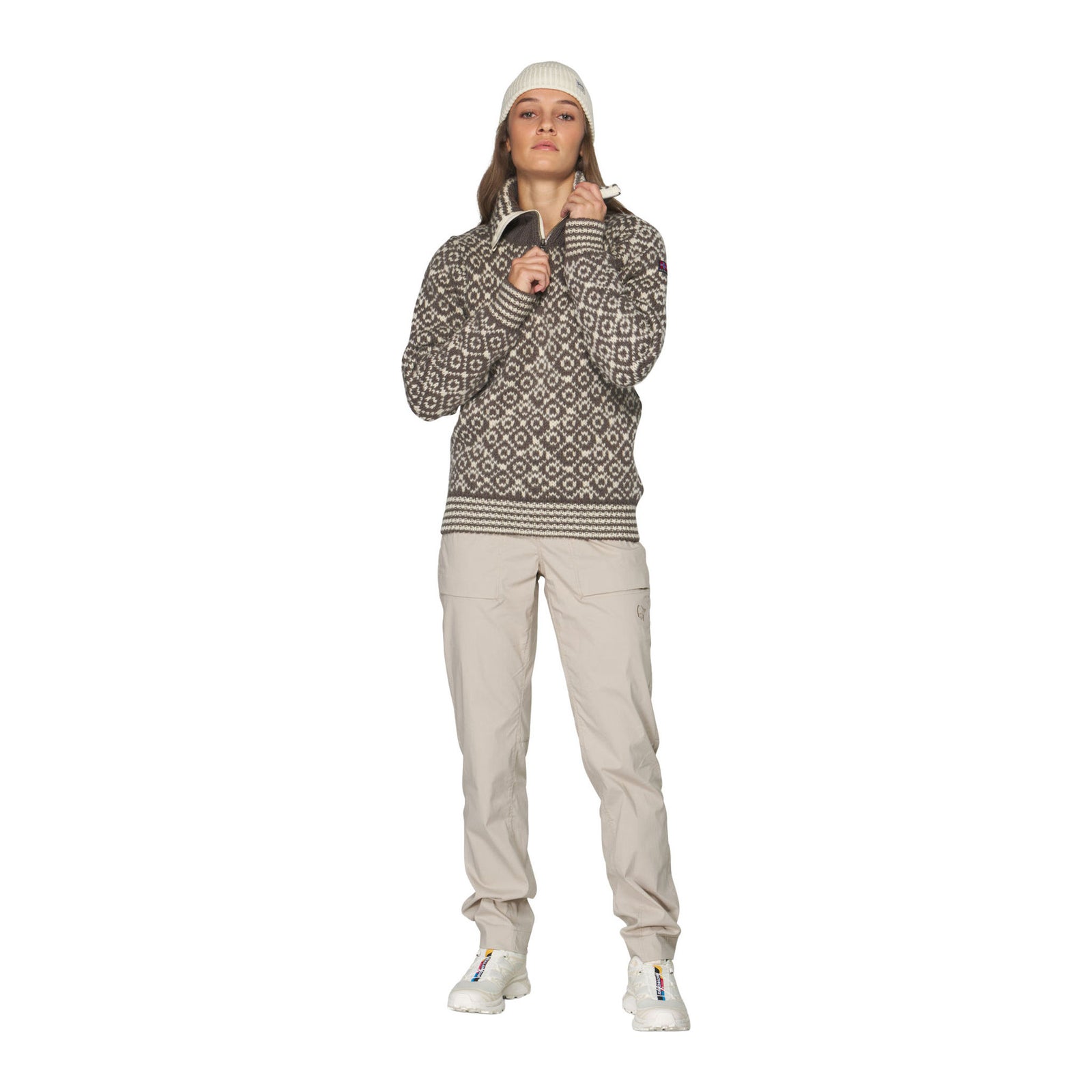 Svalbard Wool Zip Neck Devold Unisex Knitted Jumpers