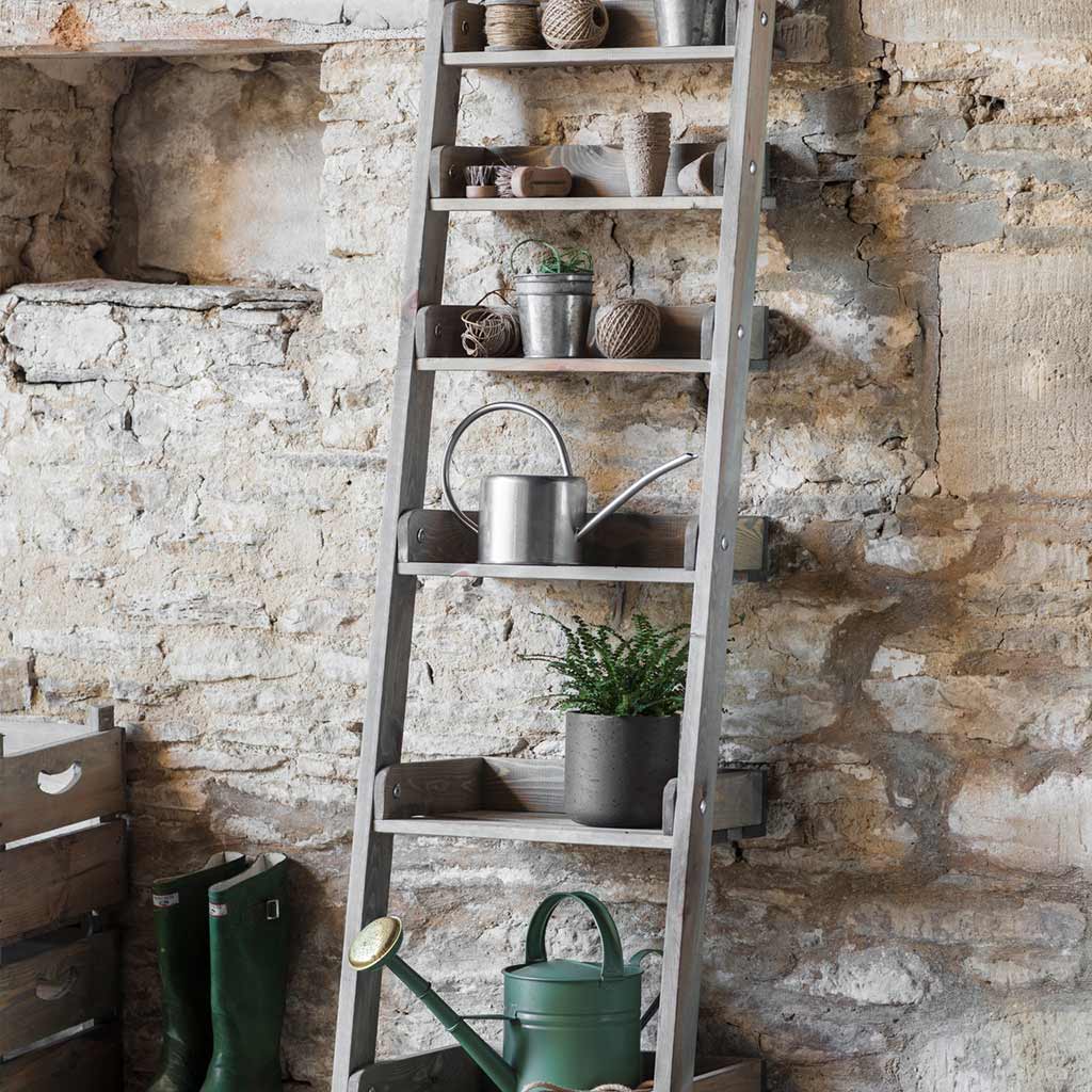 Aldsworth Shelf Ladder | Small Garden Trading AWSL01 Shelves Small / Grey Wood