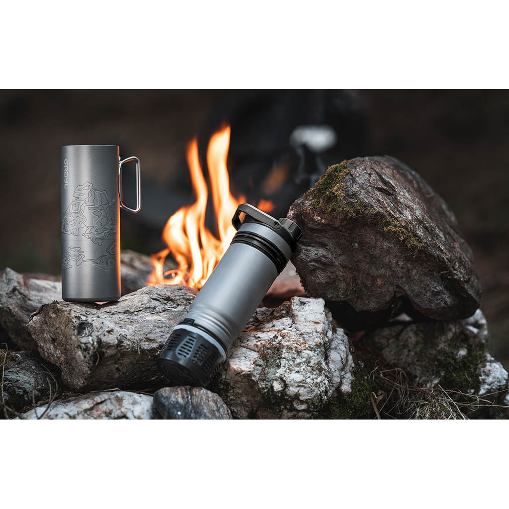 UltraPress Water Purifier | Titanium Grayl 511-SEA-COV Water Filters 500ml / Titanium/Covert Black