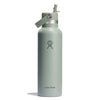 21 oz Standard Mouth w/ Flex Straw Cap Hydro Flask S21CFS374 Water Bottles 21 oz / Agave