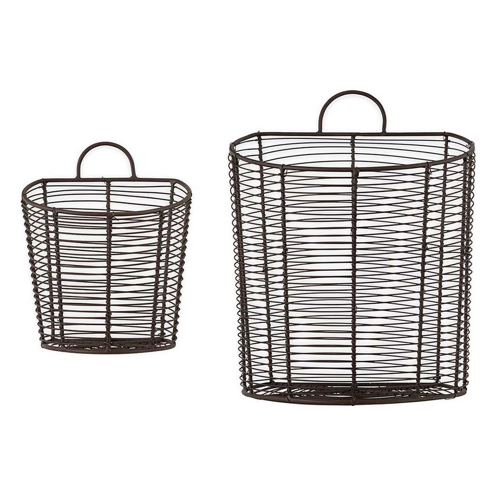 Inkollu Wall Hung Baskets nkuku IB7001 Baskets Set of 2 / Aged Brass