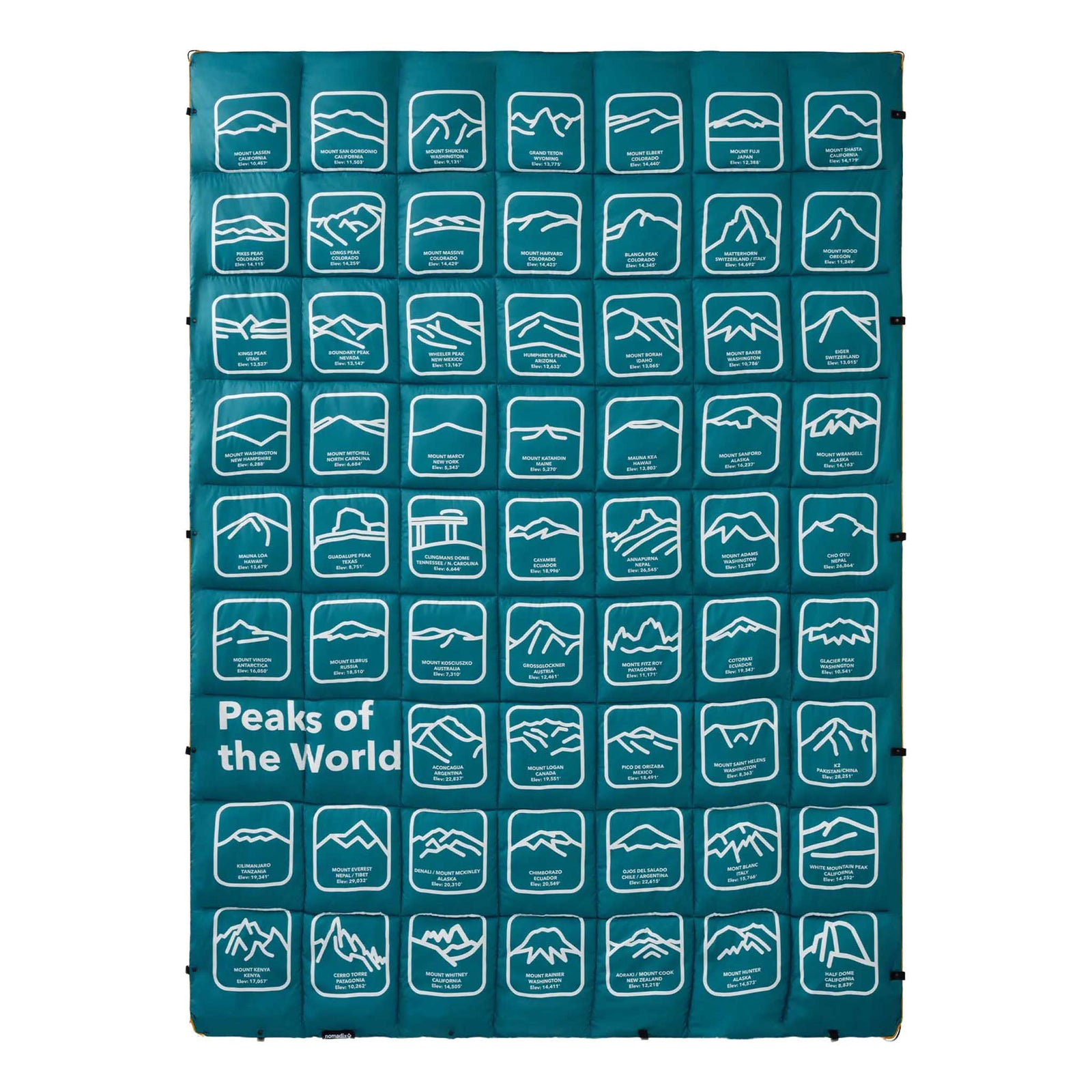 Graphene Puffer Blanket Nomadix GPB-PEWO-TEOC Blankets One Size / Peaks of the World Teal Ocean