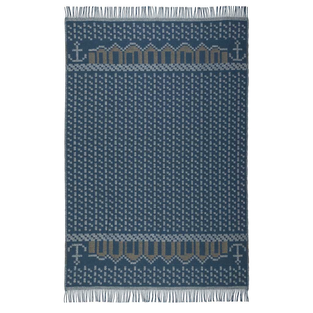 Skaftö Marin Wool Blanket Öjbro Vantfabrik OSKA40UP130220 Blankets 130 x 220 cm / Skaftö Marin