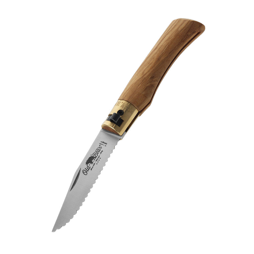 Italian Olive Folding Knife | Stainless Serrated Old Bear Y-AN-9337/17_LU Pocket Knives S / Olive