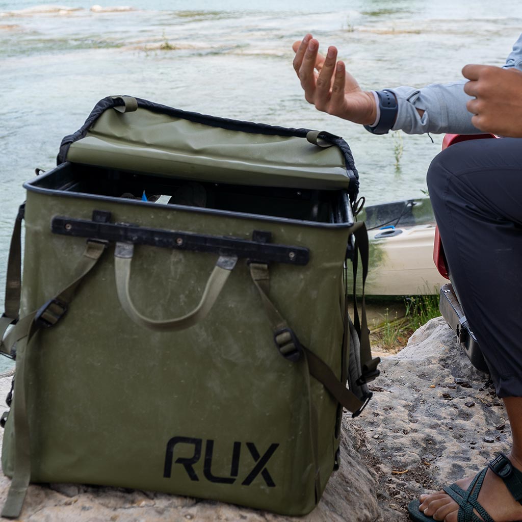 RUX 70L | Tri-Fold Lid RUX PK0123-70BL Camp Storage Boxes 70L / Steel Blue