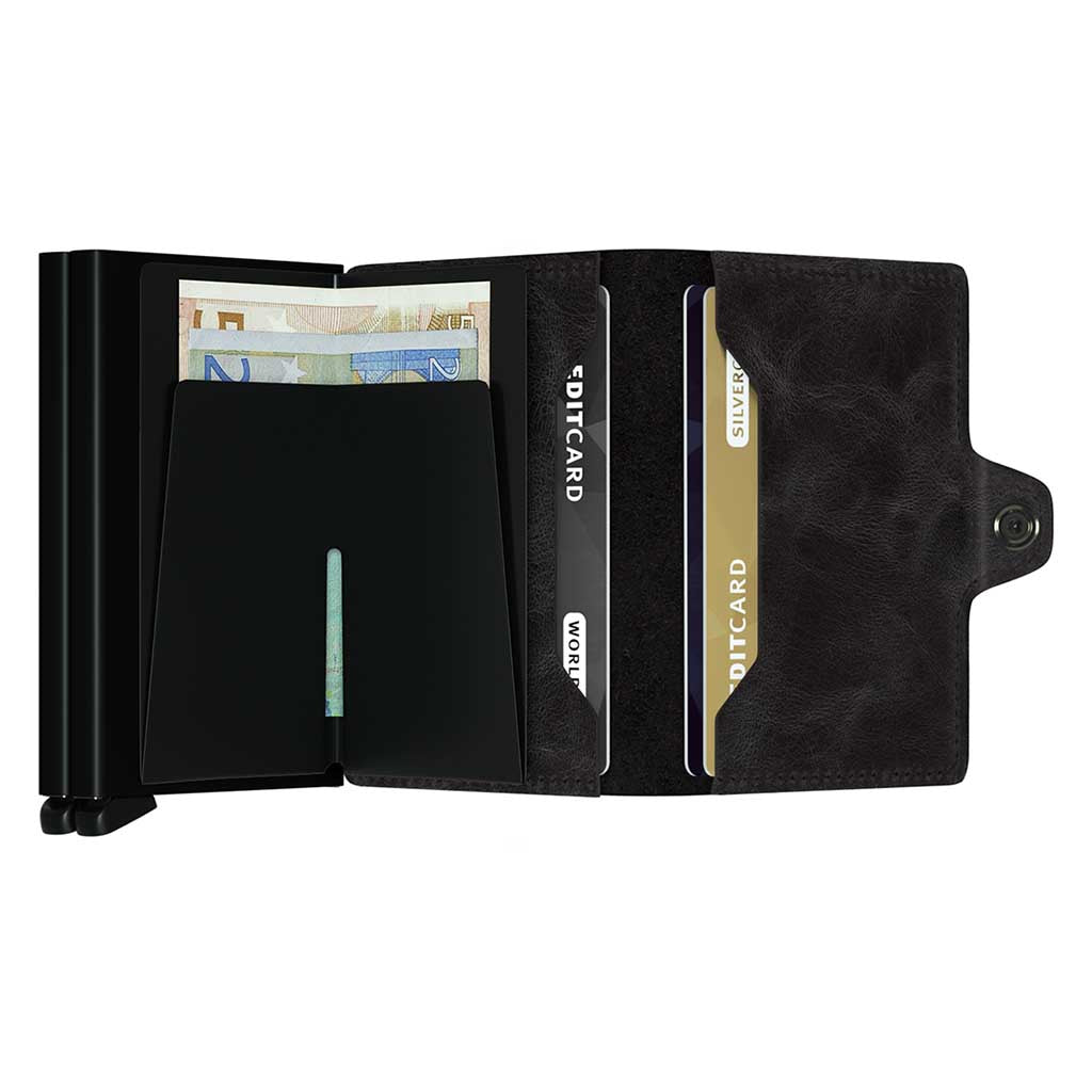 Twinwallet Vintage Secrid tv-black Wallets One Size / Black