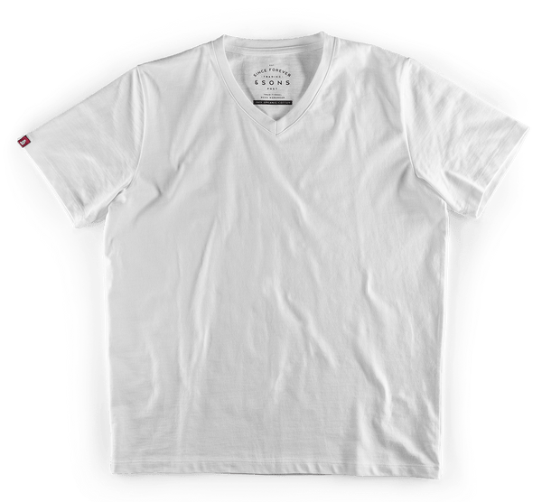 Classic White V-Neck T-Shirt &SONS Men's Tees