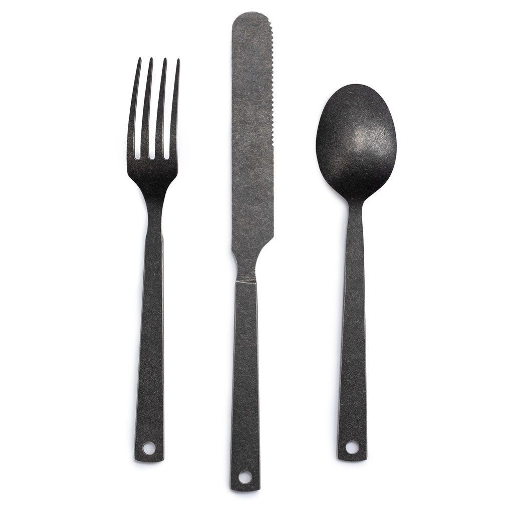Matte Flatware | Set of 2 Barebones Living CKW-370 Cutlery Sets One Size / Slate Grey