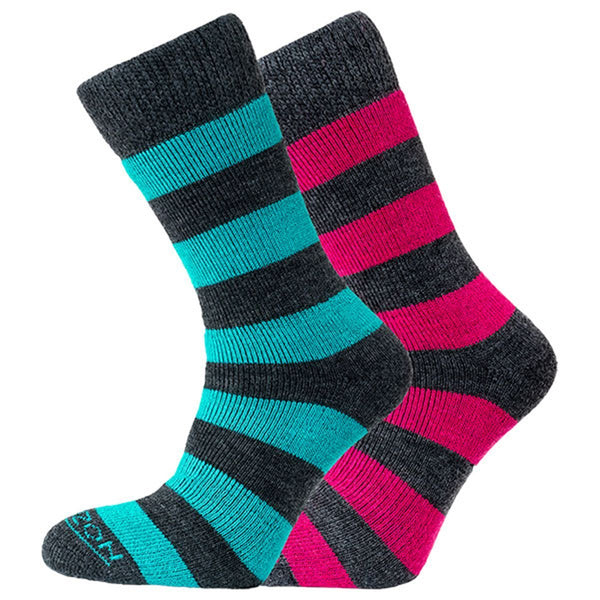 Heritage Merino Outdoor - Women's 2 Pack Horizon Socks 6H/M2WTS Socks S/M / Charcoal Teal & Cerise