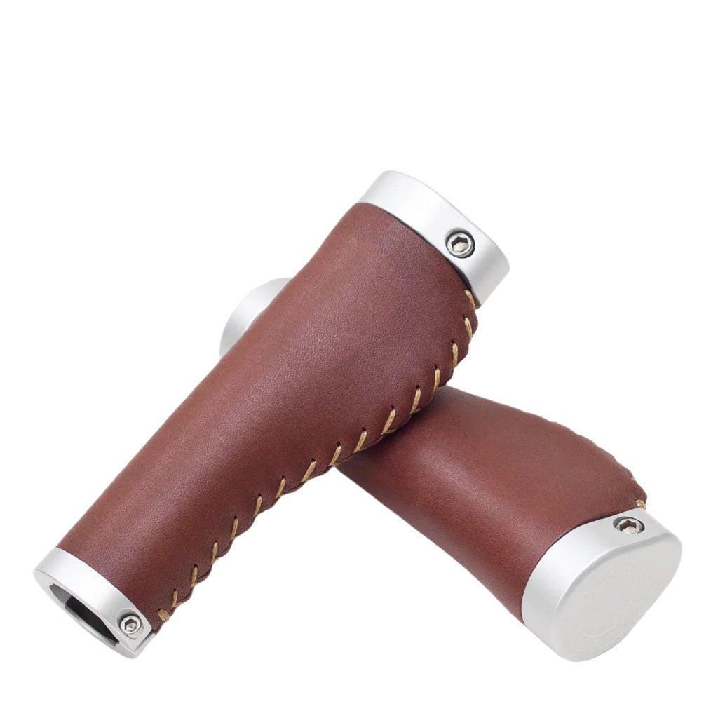 Ergonomic Leather Grips Temple Cycles TS-ERGRIP-DB Grips One Size / Dark Brown