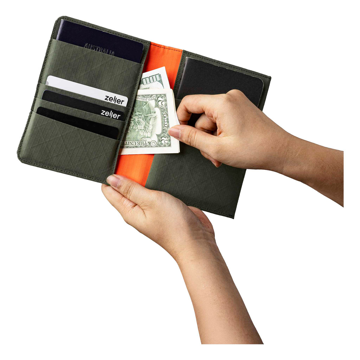 Ark Bifold Passport Wallet Alpaka AD010520526 Wallets One Size / Army Green | Axogrid 210D