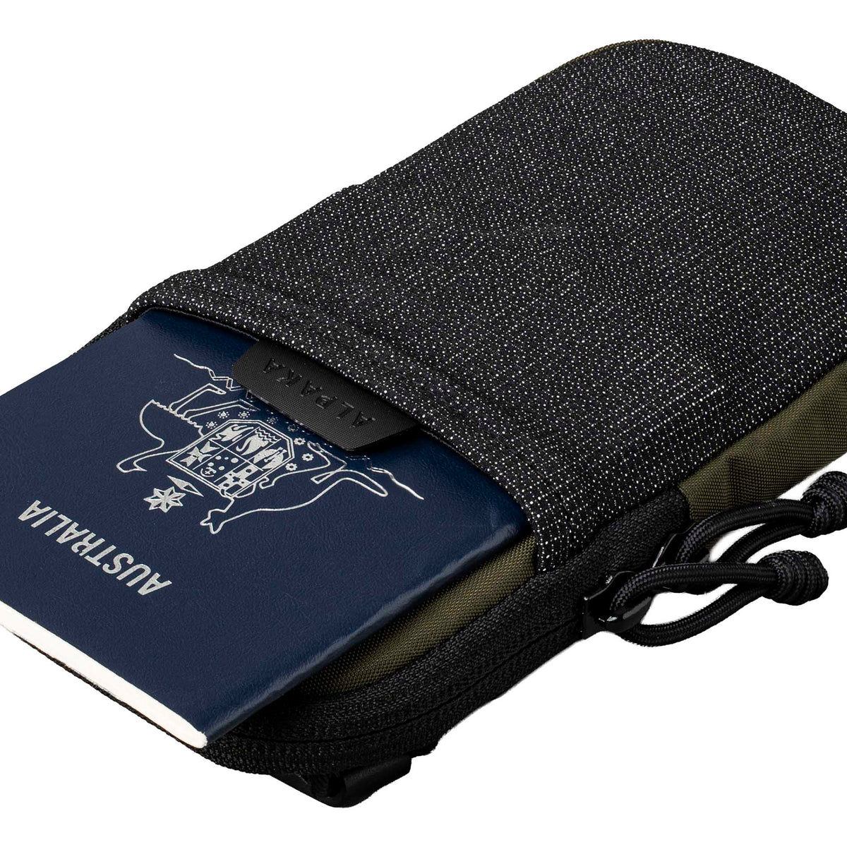 Modular Shoulder Pocket Slim Alpaka AD010920531 Phone Pockets Slim / Green | Axoflux 400D Washed Nylon
