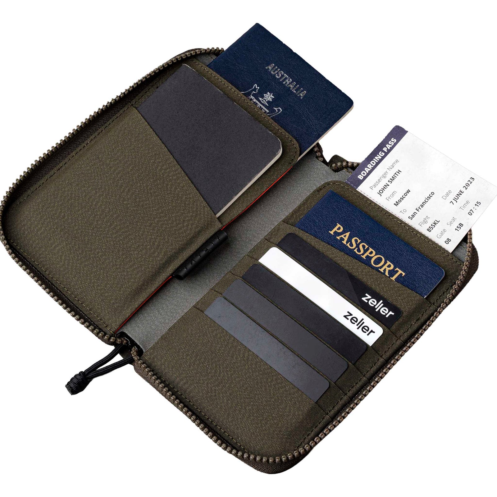 Zip Passport Wallet Alpaka AD010860522 Wallets One Size / Army Green | Axogrid 300D