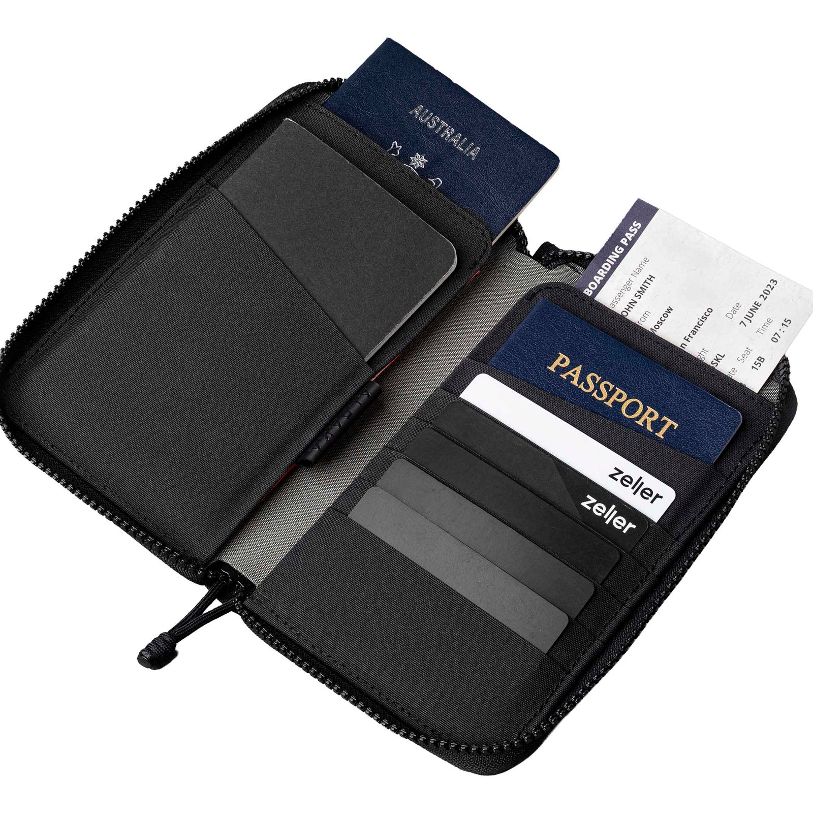 Zip Passport Wallet Alpaka AD010860122 Wallets One Size / Black | Axogrid 300D