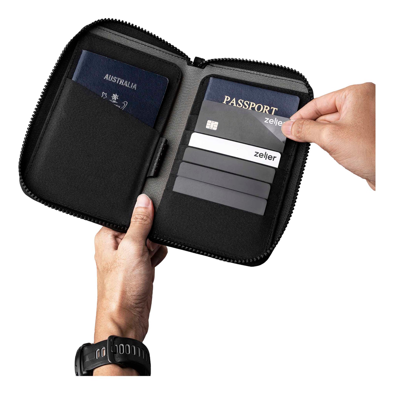 Zip Passport Wallet Alpaka AD010860122 Wallets One Size / Black | Axogrid 300D