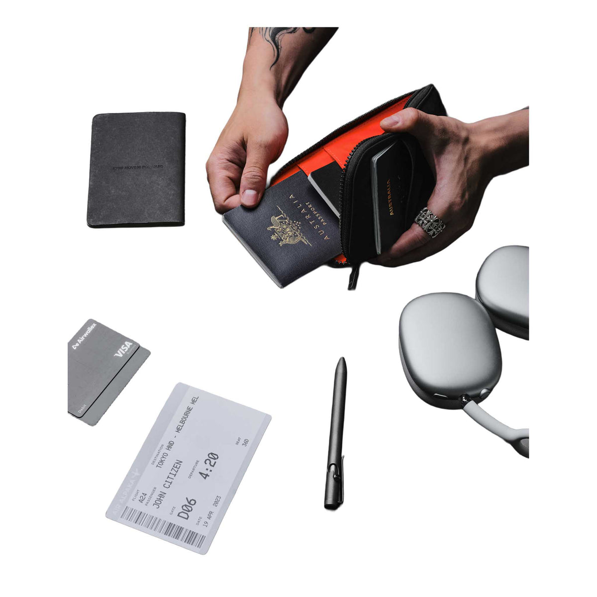 Zip Travel Wallet Alpaka AD010590118 Wallets One Size / Black | Axoflux 210D