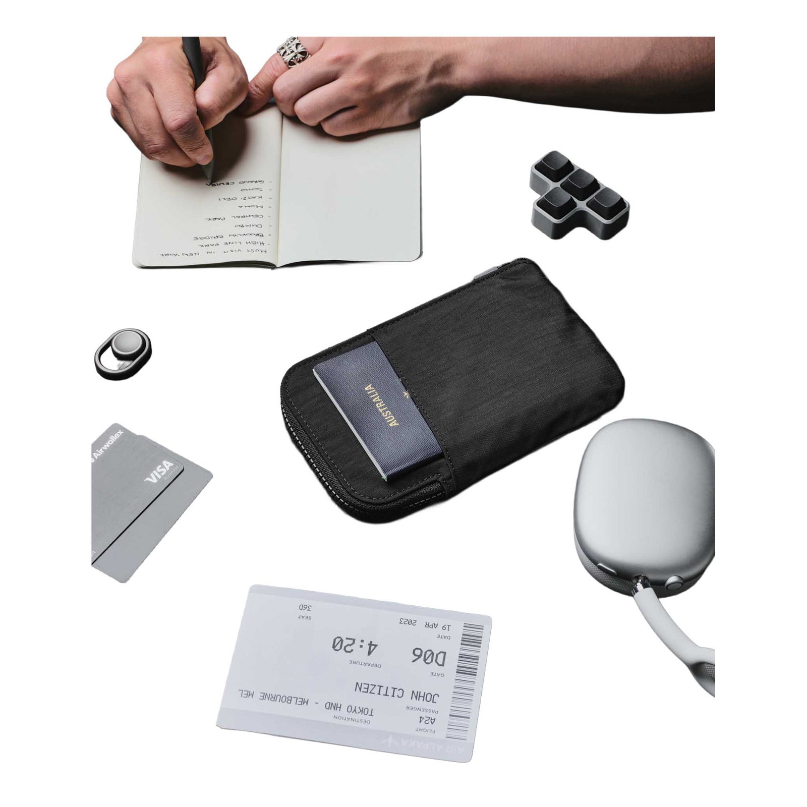 Zip Travel Wallet Alpaka AD010590118 Wallets One Size / Black | Axoflux 210D