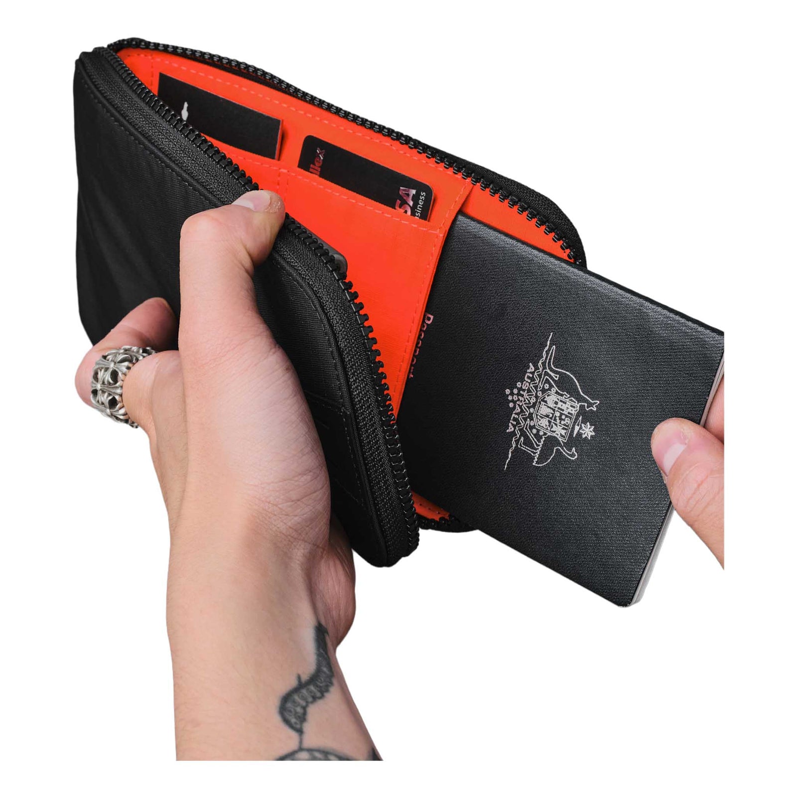Zip Travel Wallet Alpaka AD010590118 Wallets One Size / Black | Axoflux 210D