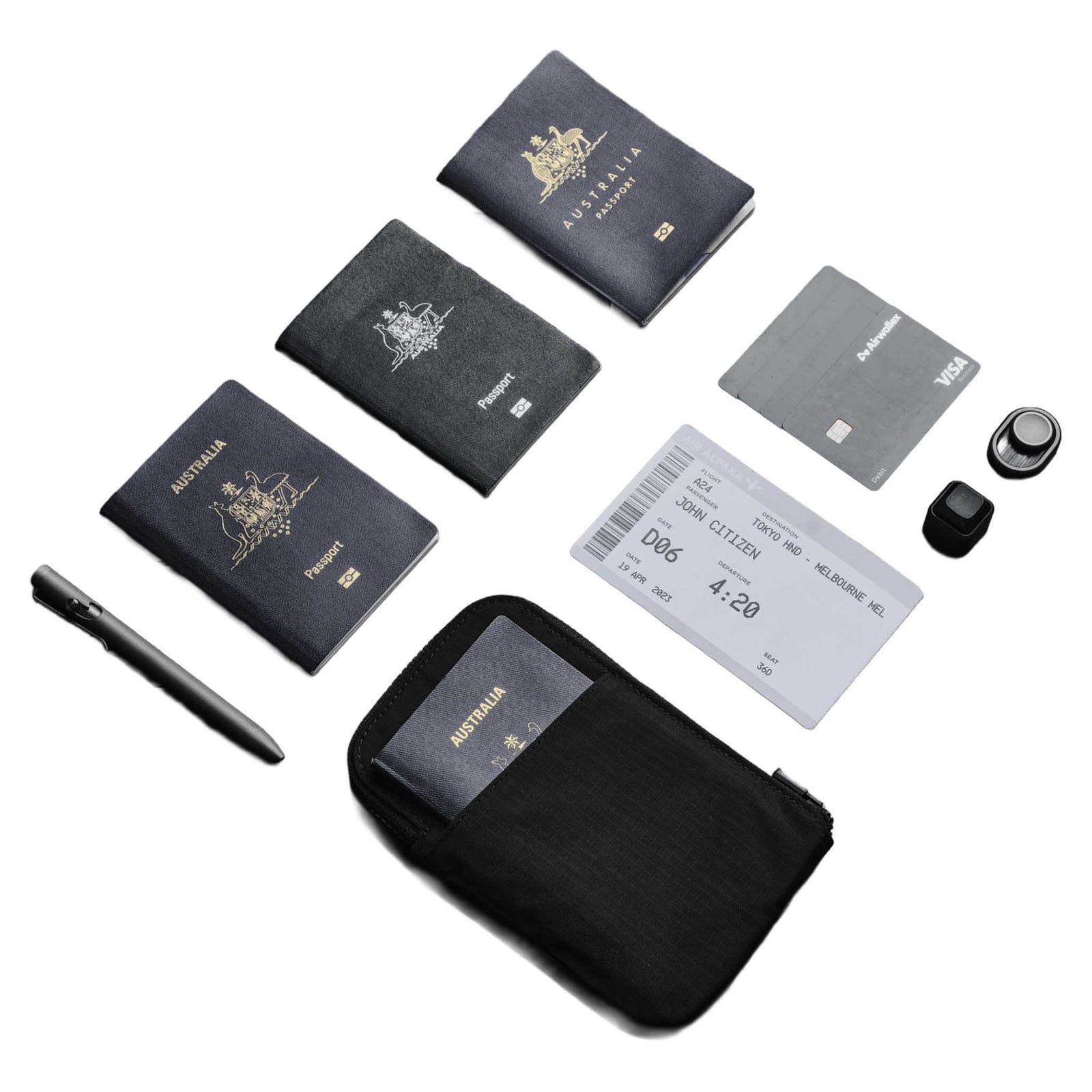 Zip Travel Wallet Alpaka AD010590118 Wallets One Size / Black | Axoflux 210D