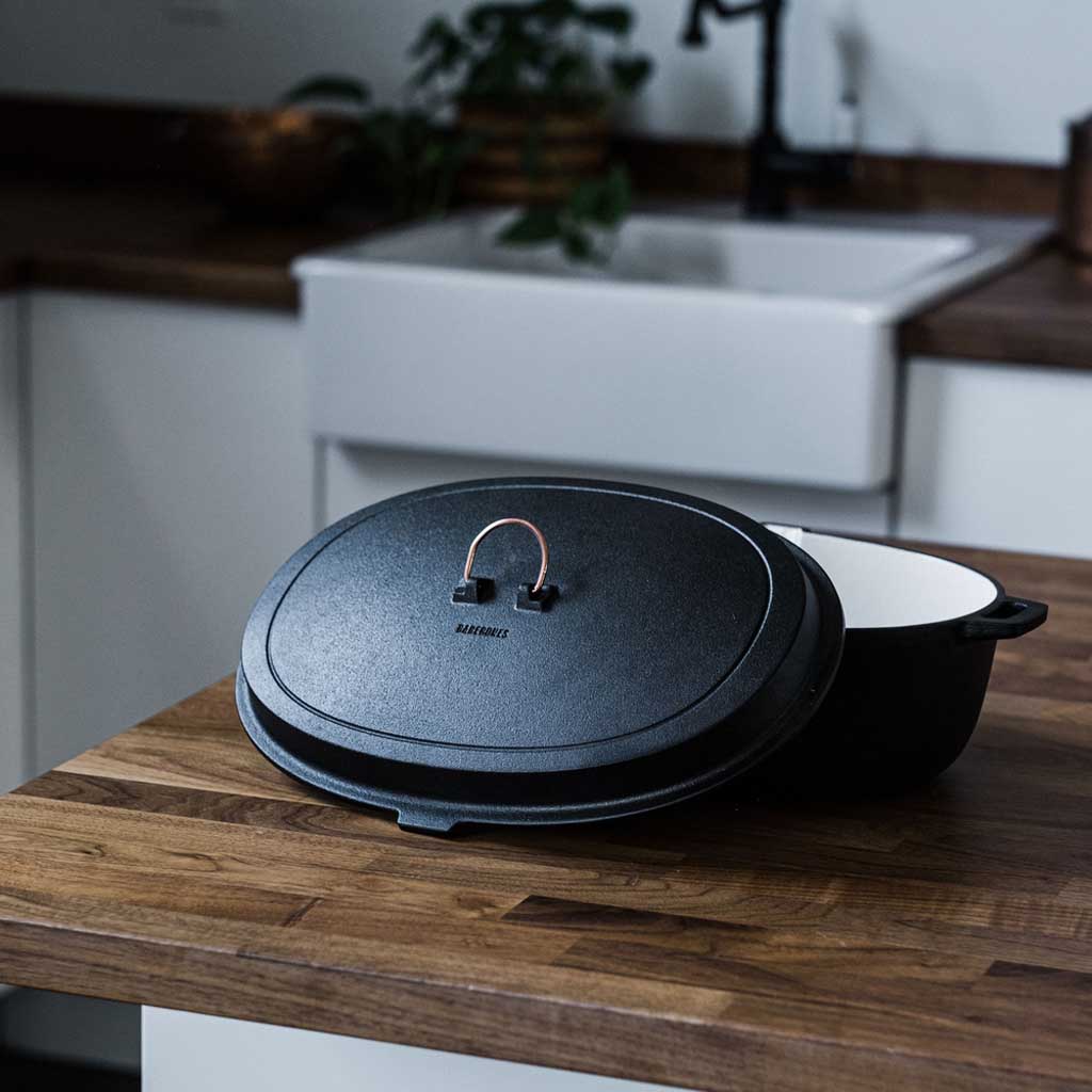 Enamel Lined Roaster Barebones Living CKW-1102 Dutch Ovens One Size / Slate Grey