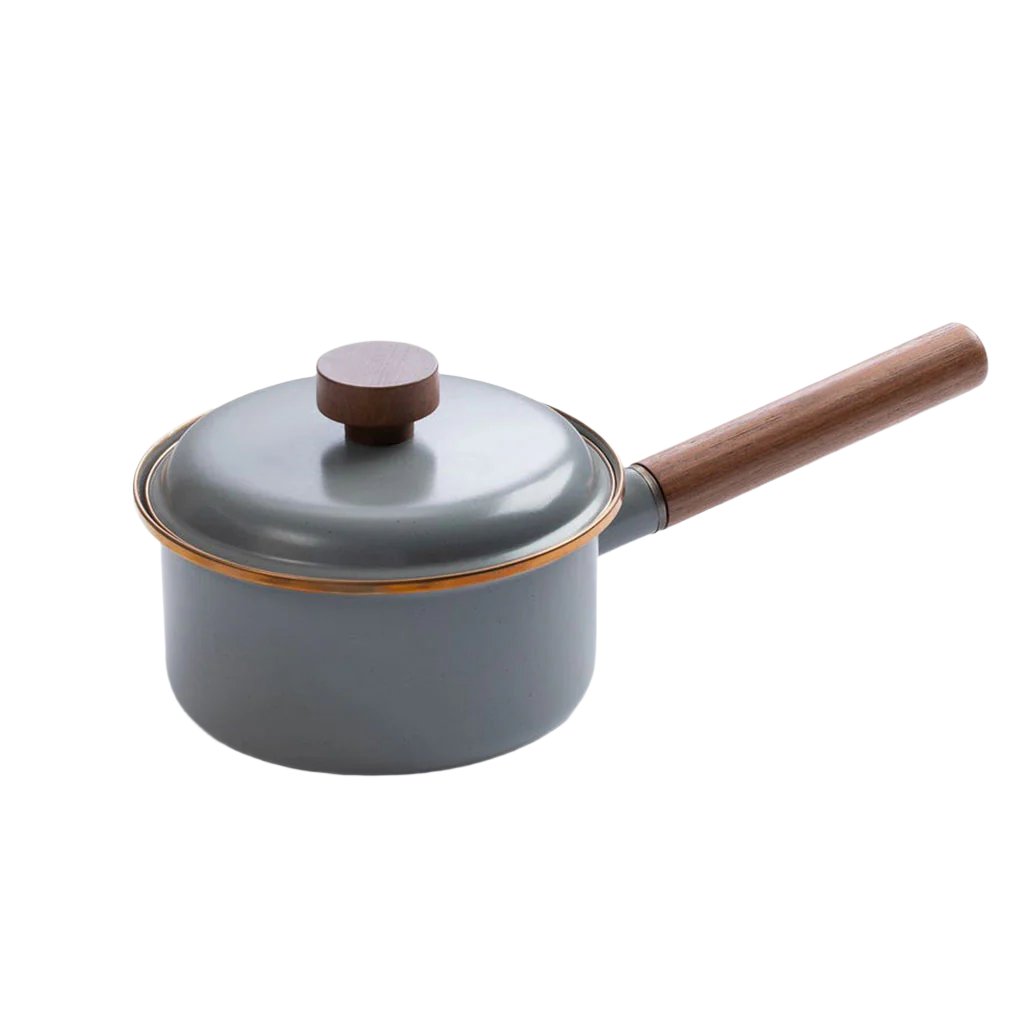 Enamel Saucepan Barebones Living CKW-377 Pots &amp; Pans One Size / Slate Grey