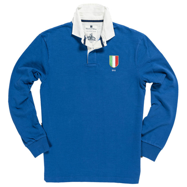 Italy 1929 Rugby Shirt Black & Blue 1871 Rugby Shirts