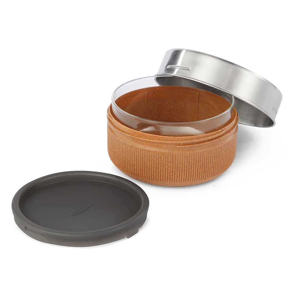 Glass Lunch Bowl Black+Blum GR-LB-L014 Food Containers 750ml / Almond