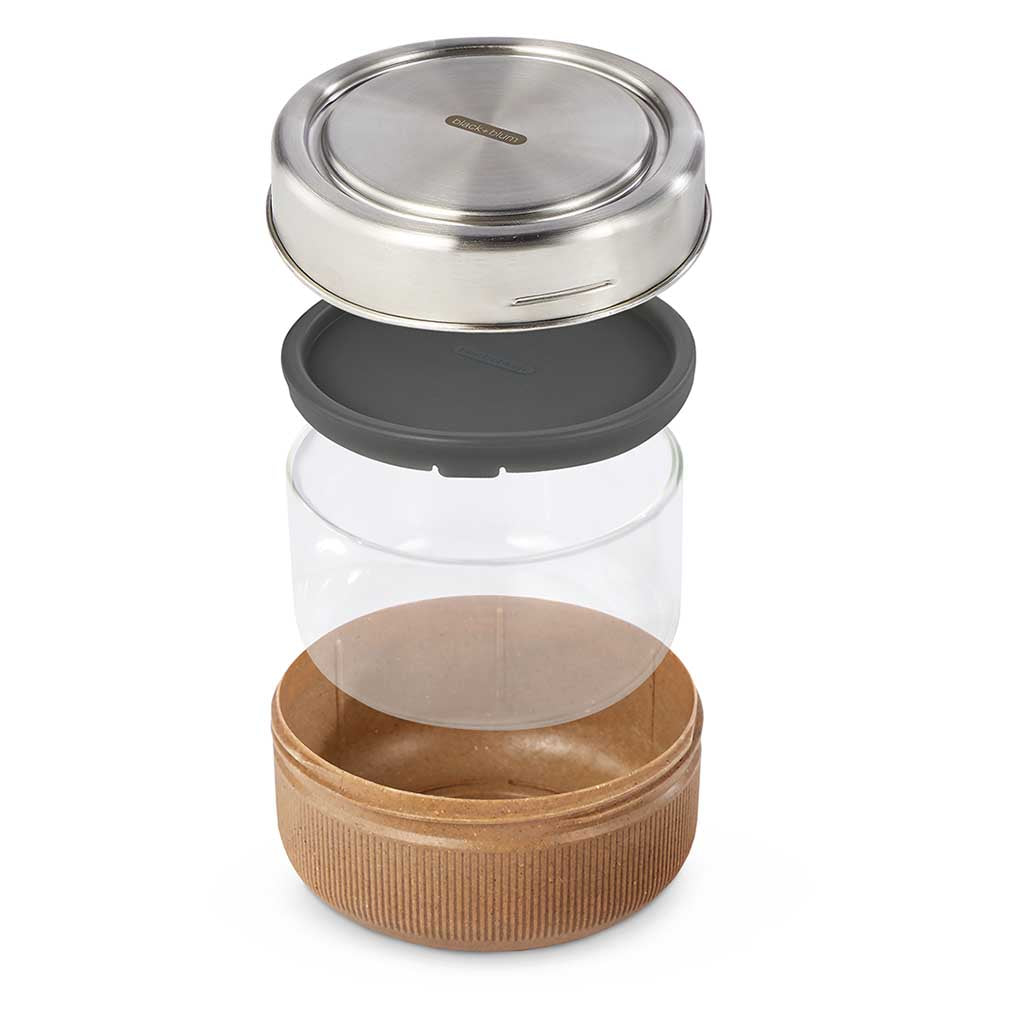 Glass Lunch Bowl Black+Blum GR-LB-L014 Food Containers 750ml / Almond