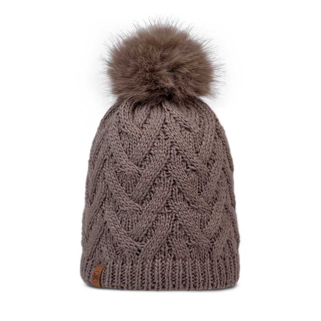 Caryn Knitted Beanie & Fleece Band BUFF 136743.322 Beanies One Size / Cobblestone