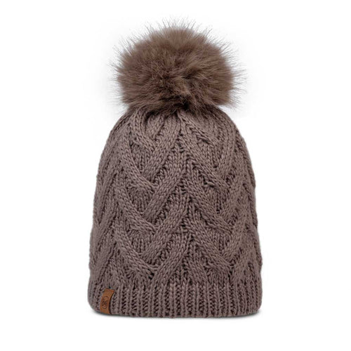 Caryn Knitted Beanie & Fleece Band BUFF 136743.322 Beanies One Size / Cobblestone