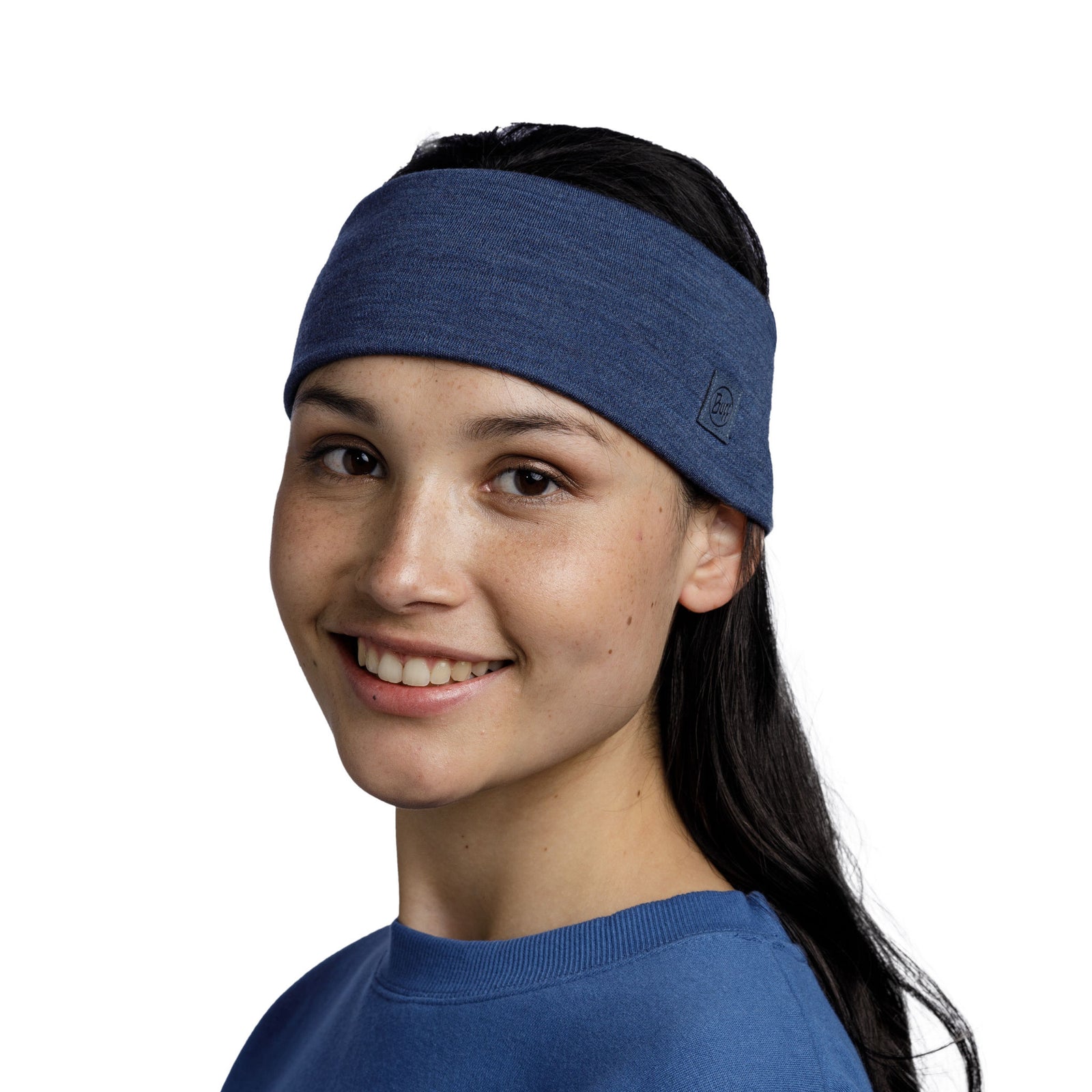 Merino Wide Headband BUFF 129441.779 Earmuffs One Size / Night Blue