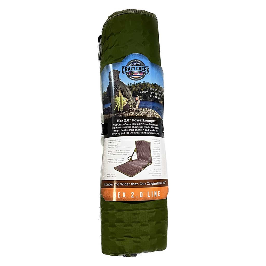 Hex 2.0 PowerLounger Crazy Creek 1049-134 Chairs One Size / Olive/Slate Grey