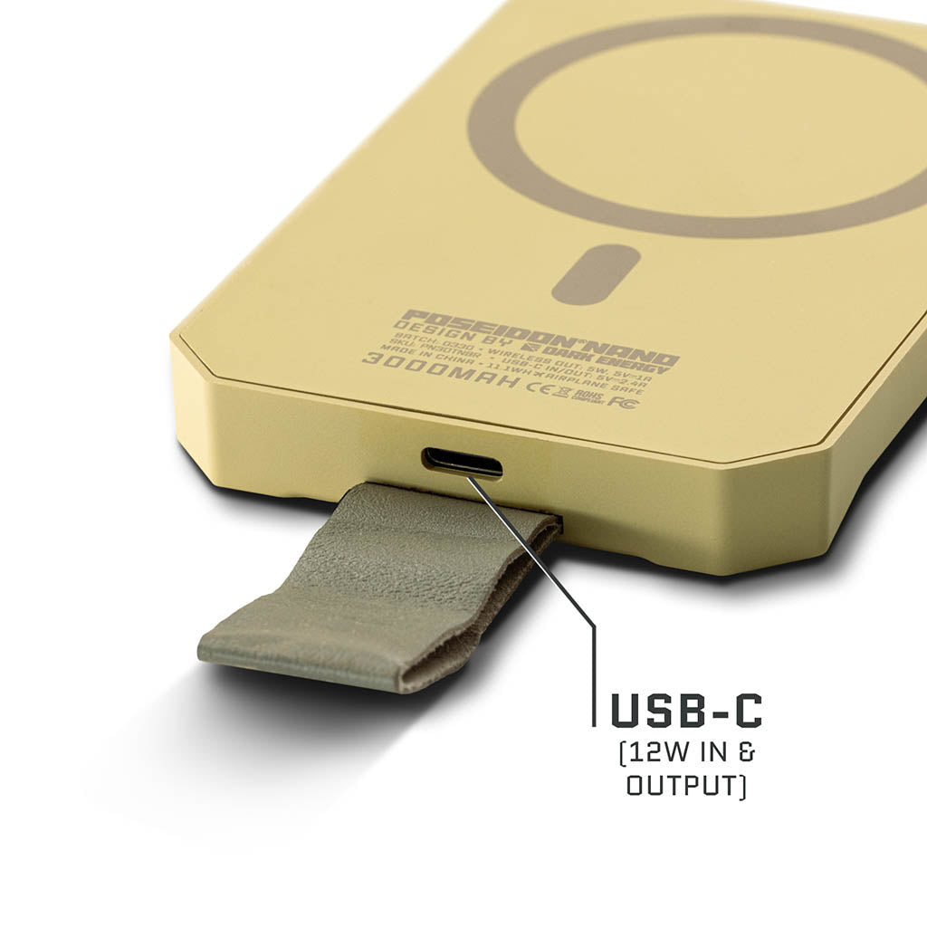 Poseidon Nano Wireless Charger Dark Energy PN30TNBR Power Banks One Size / Desert Tan