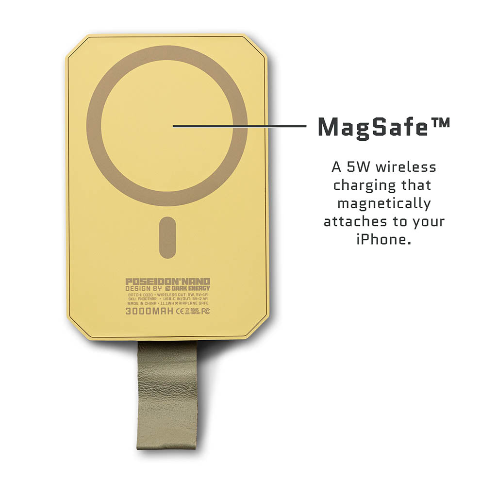 Poseidon Nano Wireless Charger Dark Energy PN30TNBR Power Banks One Size / Desert Tan