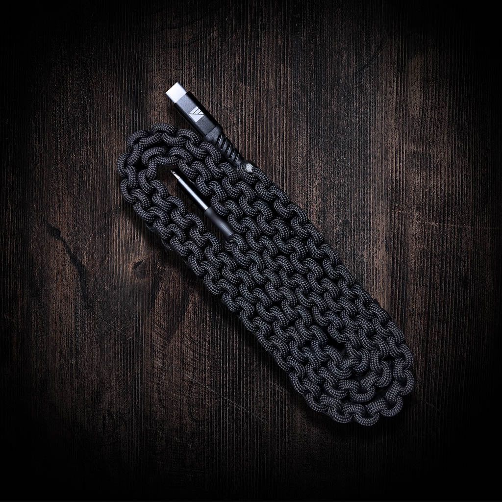 USB-C to C Paracord Cable Dark Energy IND-CCC03BKBK USB Cables One Size / Black