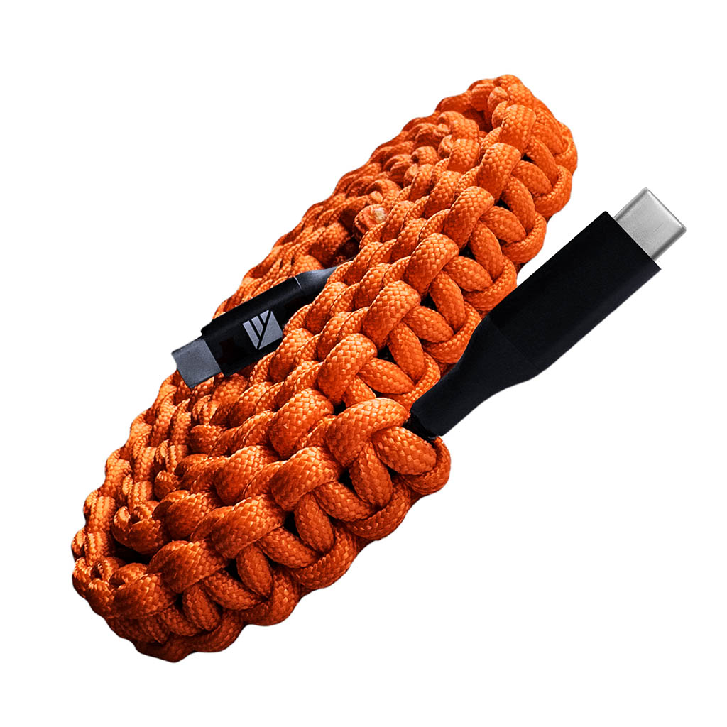 USB-C to C Paracord Cable Dark Energy IND-CCC03HIVIS USB Cables One Size / Orange