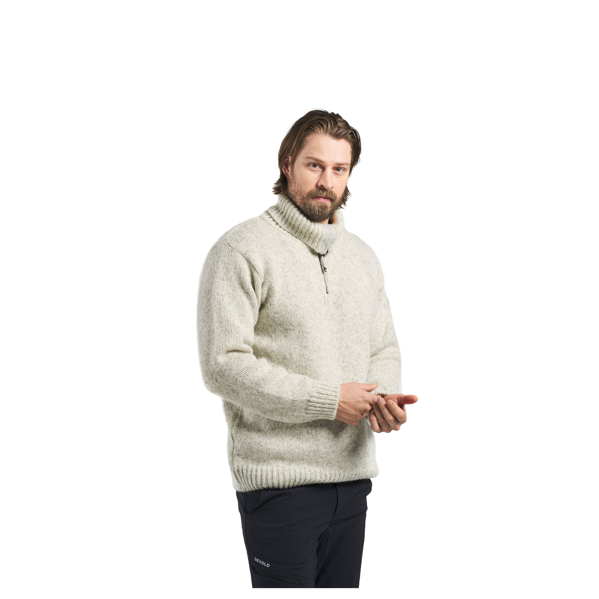 Nansen Wool Zip Neck Devold Unisex Knitted Jumpers