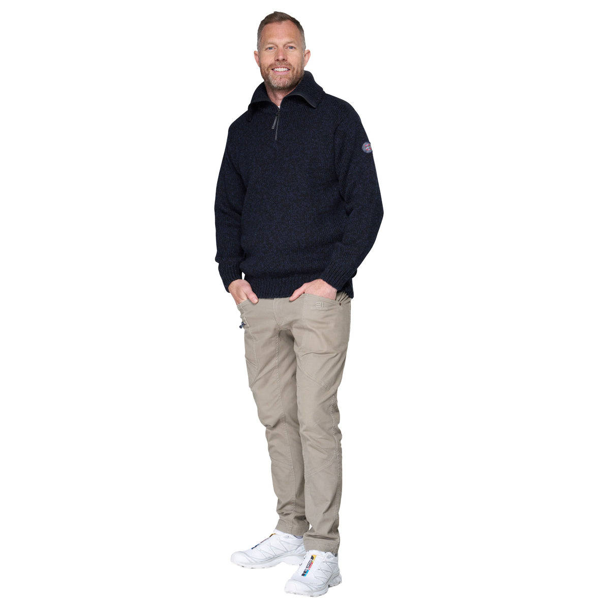 Nansen Wool Zip Neck Devold Unisex Knitted Jumpers