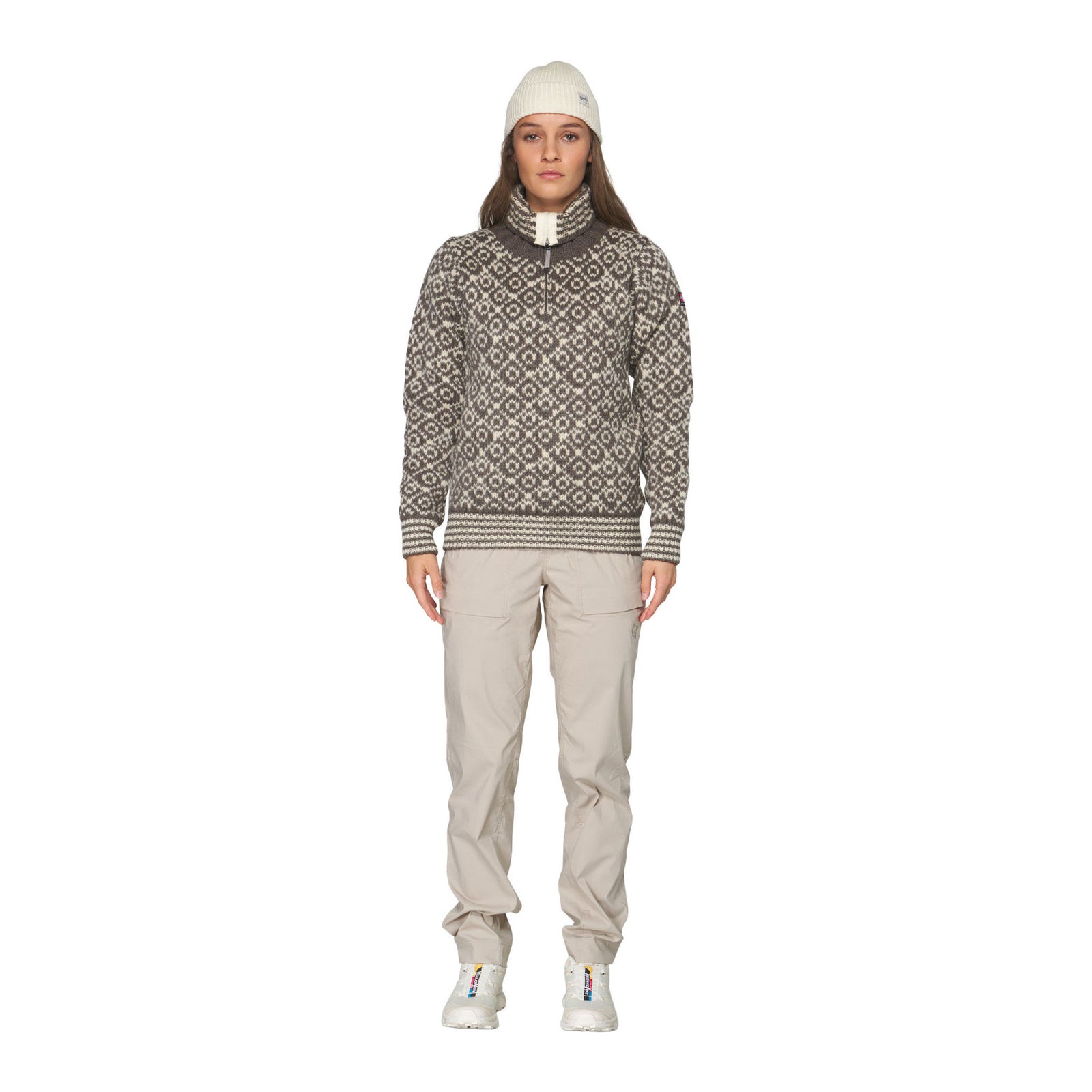 Svalbard Wool Zip Neck Devold Unisex Knitted Jumpers