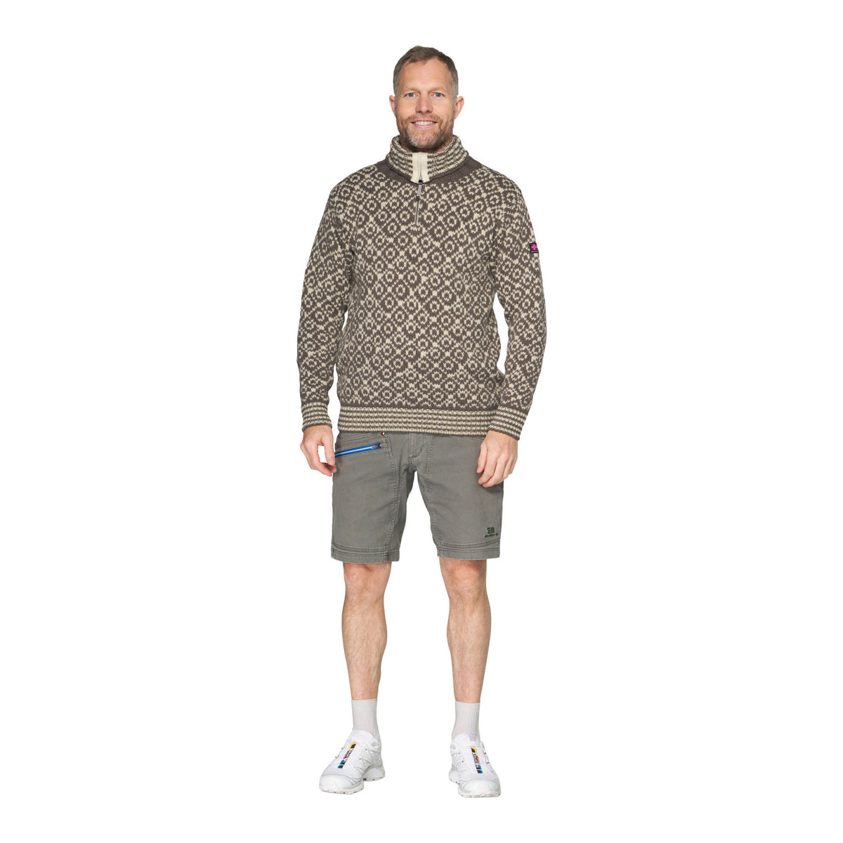 Svalbard Wool Zip Neck Devold Unisex Knitted Jumpers